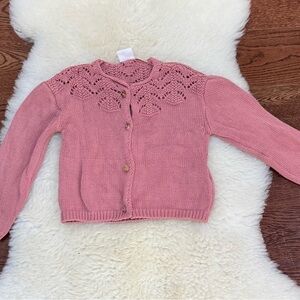 Zara soft pink pointelle knit cardigan. 2/3.